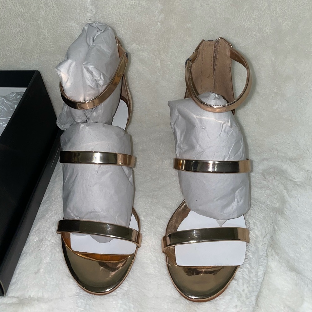 Rose Gold Open Toe Heels